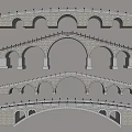 Landscape Arch Bridge Courtyard Bridge Chinese Style Stone Arch Bridge Landscape Stone Bridge Five Arch Bridge Modern Stone Bridge Stone Arch Bridge Large Arch Bridge 3d model