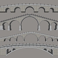 Landscape Arch Bridge Courtyard Bridge Chinese Style Stone Arch Bridge Landscape Stone Bridge Five Arch Bridge Modern Stone Bridge Stone Arch Bridge Large Arch Bridge 3d model