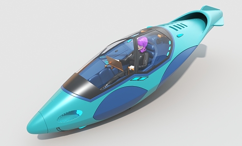 Submarine Single Airship Motorcycle Fighter Science Fiction Fighter Motor Boat 3d model