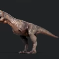 Detailed 3D Dinosaur Model With Head Horns Open Mouth And Textured Skin Isolated On Dark Background