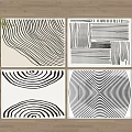 Square Rugs Featuring Black And White Wave Stripe Spiral Patterns For Modern Home Decor