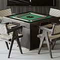 Modern Mahjong Table and Chair 3d model