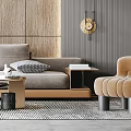 Modern sofa coffee table combination 3d model