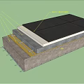 Hardware Tools For Roof Layered Structure With Waterproof Insulation Layers 3d model