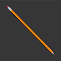 Orange Wooden Pencil With Red Eraser On Black Background And Reflection