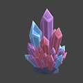 Colorful Crystal Prism Decorative Ornament Set with Pink Purple Blue Geometric Shapes and Stable Base