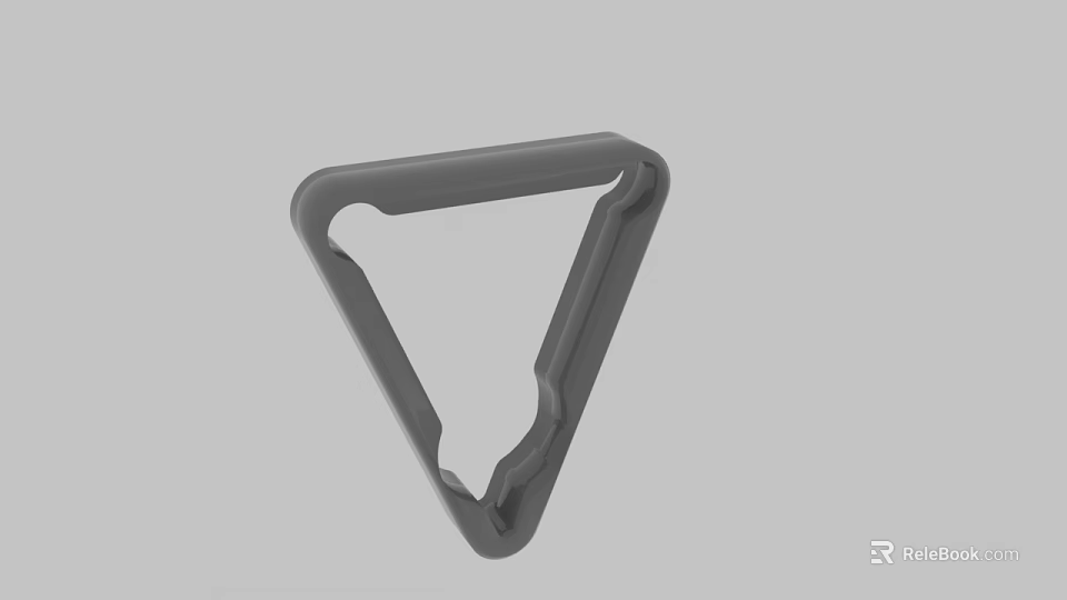 Gray Triangular Hollow Frame With Curved Edges And Simple Design Structure 3d model 
