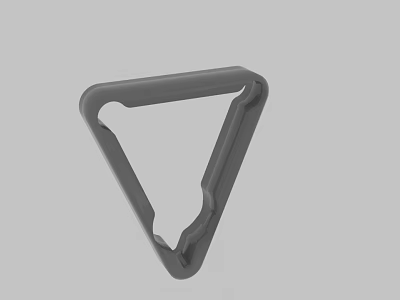 Gray Triangular Hollow Frame With Curved Edges And Simple Design Structure 3d model