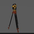 Industrial Surveying Equipment Yellow And Black Device Mounted On Orange Tripod For Precision Measurement