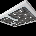 Modern Ceiling Design With Grid Pattern Panels And Recessed Lights