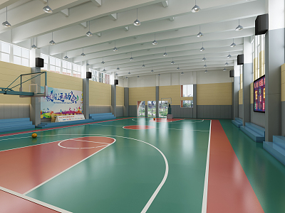 Modern Basketball Hall Indoor Basketball Hall 3d model