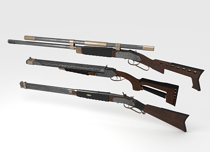 Long Barrel Firearms Shotgun Long Range Weapon 3d model