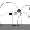 Modern Floor Lamps With Arched Stands And Metal Shades In Various Contemporary Designs