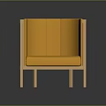 Yellow Upholstered Single Sofa With Wooden Frame Modern Minimalist Living Room Furniture