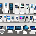 All in One Machines with Various Standing and Desktop Interactive Touch Screen Designs 3d model
