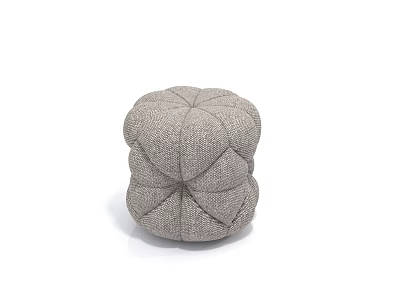 Modern Gray Fabric Stool Featuring Geometric Petal Shaped Design For Minimalist Home Interior Decor 3d model