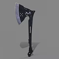 Tactical Combat Axe With Black Handle Sharp Metal Blade And Hole Design