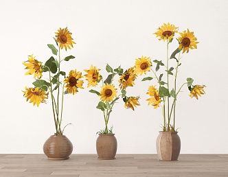 Modern Sunflower Flower Vase Flower Floral Flower 3d model