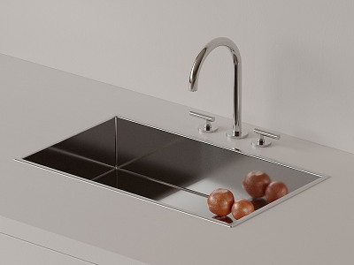 Stainless steel sink kitchen sink under counter basin faucet sink built-in sink single sink 3d model