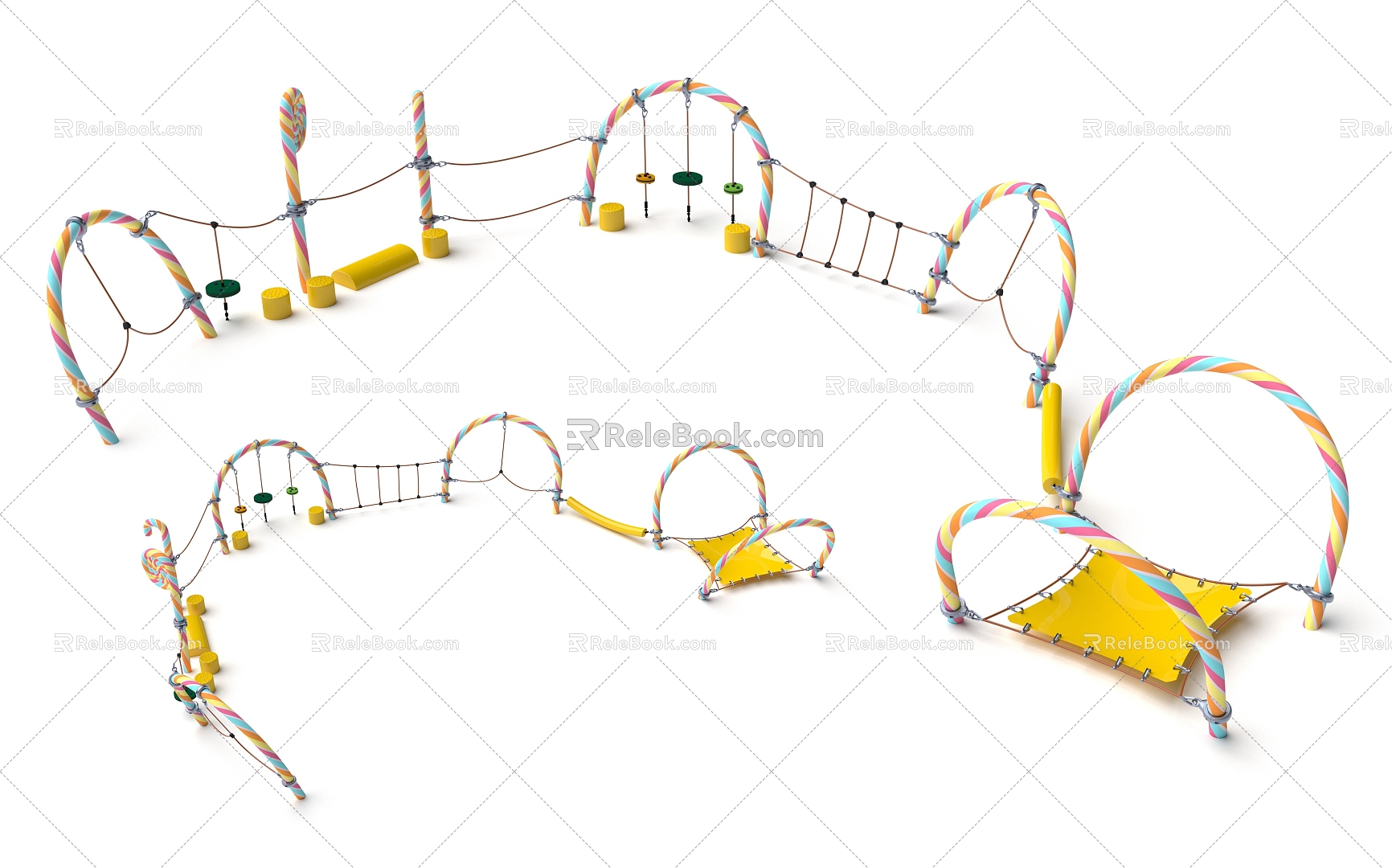 Multi-functional expansion combination crawl amusement park children's park amusement park amusement sketch 3d model