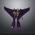 Detailed Purple Transformer Robot Action Figure With Mechanical Wings And Weapon