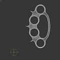 Brass Knuckles Metal Self Defense Weapon With Four Finger Holes And Spiked Edges