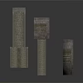 Gray Textured Concrete Scene Components With Rectangular Shapes And Various Sizes