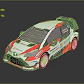 Toyota Red White Gray Racing Car With VARIS Logo Rear Spoiler And Body Decals