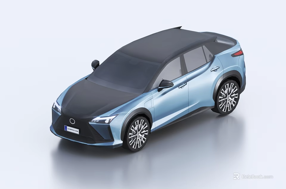 Modern Light Blue SUV Featuring Black Roof And Sleek Alloy Wheels 3d model 