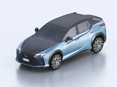 Modern Light Blue SUV Featuring Black Roof And Sleek Alloy Wheels 3d model