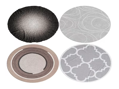 Round Rugs With Various Geometric Patterns And Modern Textured Designs For Home Decor 3d model