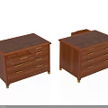 Functional Wooden Desk With Multiple Drawers And Divided Storage Compartments 3d model