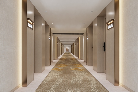 Modern Hotel Aisle 3d model