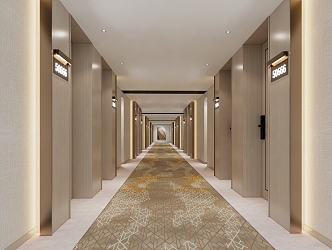 Modern Hotel Aisle 3d model