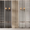 CCD Hotel Screen Partition Combination Hollow Screen Wall Lamp 3d model