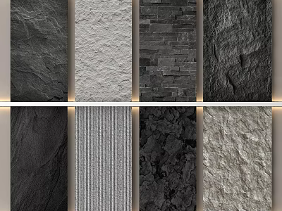 Various Natural Stone Texture Samples With Different Patterns And Color Tones 3d model