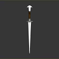 Silver Decorative Sword With Brown Handle And Sharp Steel Blade Design