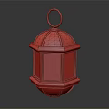 Black Decorative Octagonal Lantern With Metal Frame Glass Panels And Hanging Ring