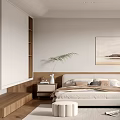 Silent Simple Retro Style Bedroom 3d model