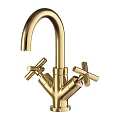 Elegant Golden Faucet With Cross Handles For Classic Bathroom Design