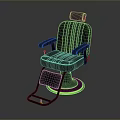 Modern Black Public Chair with Armrests Adjustable Footrest and Metal Base Design