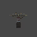 Mechanical Crossbow With Metal Components Golden Accents Black Gold Color Scheme Intricate Structure