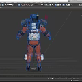 Game Movie Character in Orange Black Sci Fi Suit with Backpack Shoulder and Knee Guards