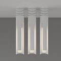 Modern White Cylindrical Ceiling Lights Three Illuminated Column Shaped Fixtures For Interior