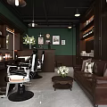 Retro Wooden Beauty Barber Shop Interior Design Features Classic Barber Chairs And Cozy Ambient Lighting