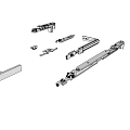 Various Metal Hardware Components Including Slides Hinges And Fasteners 3d model