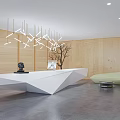 Modern Front Desk Front Office Front Desk Reception Desk Rest Area 3d model