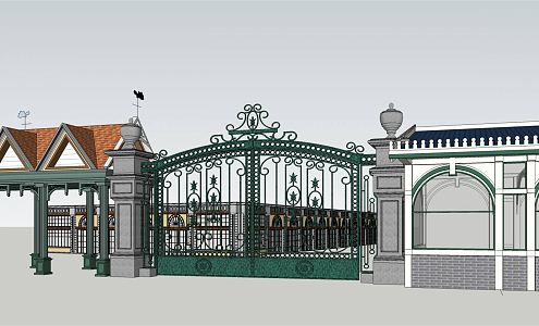 European-style gate 3d model