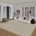 Living room carpet 3d model