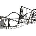 Modern roller coaster Ferris wheel 3d model